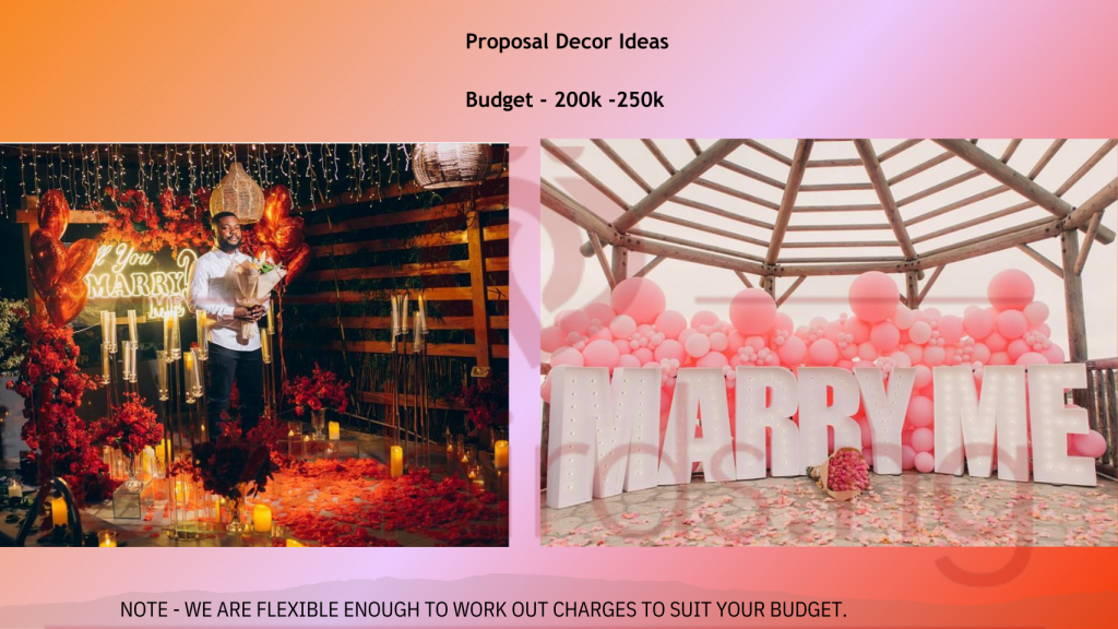 wedding proposal decor package